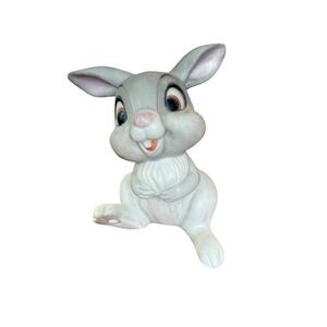 Vintage Disney Thumper Rabbit Figurine Bambi Grey Porcelain Bunny Statue